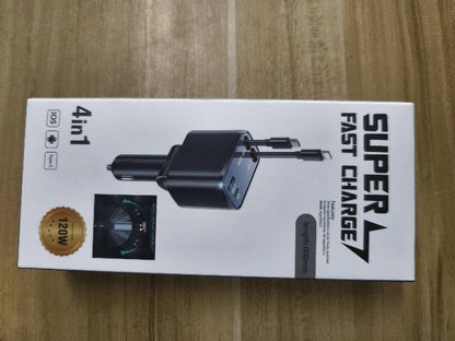 Brzi Punjač za Automobil 4 u 1 sa Podesivim Kablovima