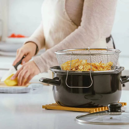 Šerpa sa rešetkom za pomfrit i staklenim poklopcem