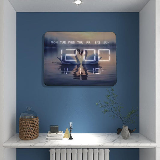 🕒 Moderan LED zidni sat – dimenzije 28 × 20 cm